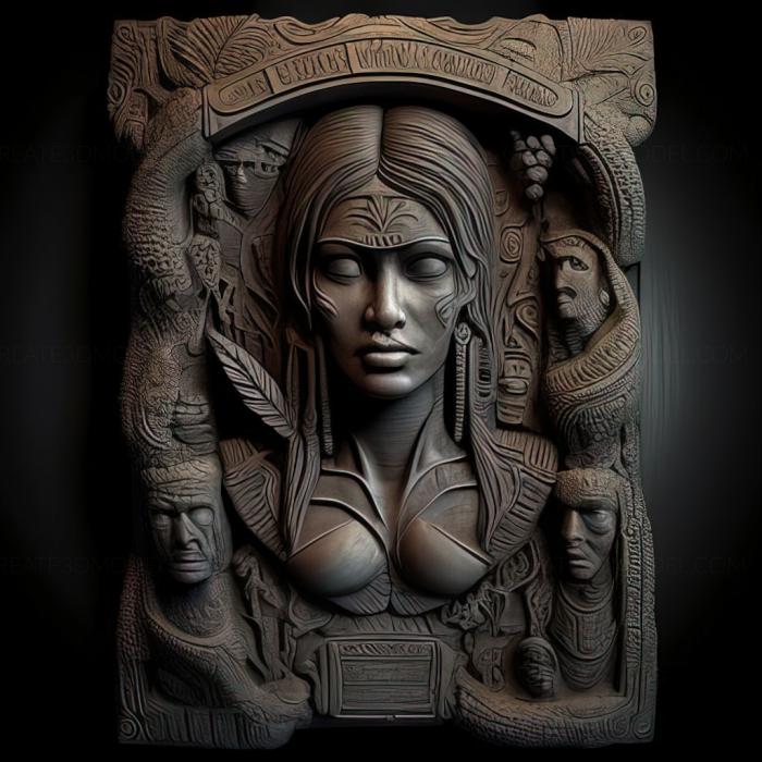 نموذج ثلاثي الأبعاد لآلة CNC ألعاب st Tomb Raider 3 لعبة القطع الأثرية المفقودة